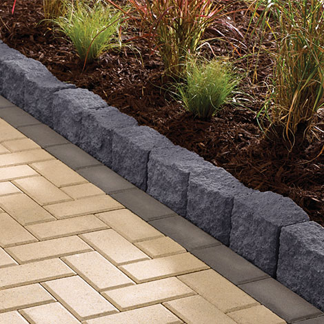 Gray Highland Stone concrete garden and driveway edgers