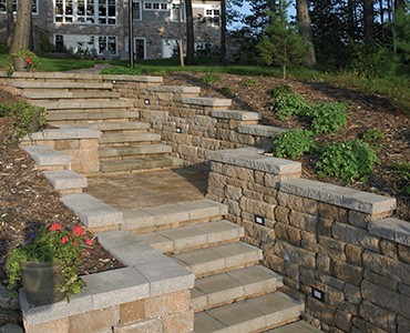 Anchor Wall Highland Stone stairs and block retaining walls 